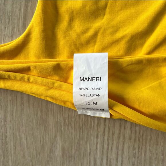 NWT Manebi Cut-out One Piece Yellow Swimsuit Bathing Suit Size M - Picture 7 of 8